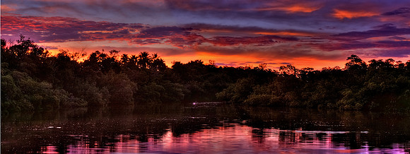 Sunrise on a lake in Sanibel