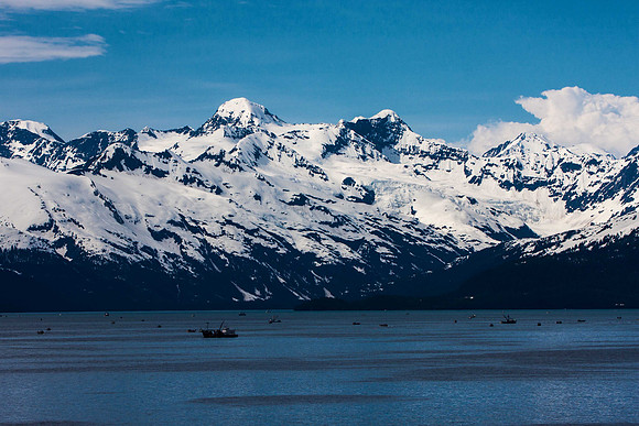 Snow capped mountains