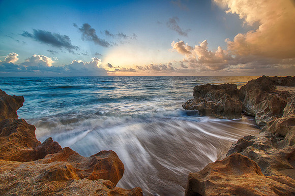 Sunrise in midst of storm