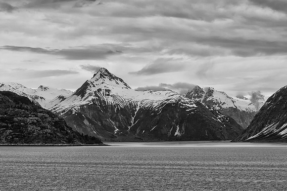 Black and White Snowcapped Mountains