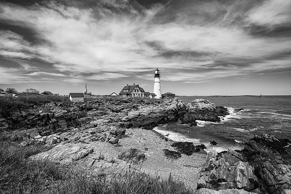 Portland Head Light Black & White